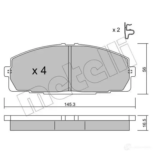 Тормозные колодки дисковые, комплект METELLI 1212390 2146 8 GLET7 22-0434-0