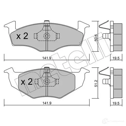 Тормозные колодки дисковые, комплект METELLI 21868 218 66 22-0206-1 1212062