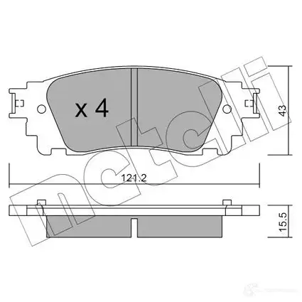 Тормозные колодки дисковые, комплект METELLI IVYUPC0 221 53 22-1041-0 1213145