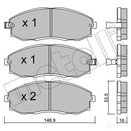 Тормозные колодки дисковые, комплект METELLI 2 3536 23537 1212209 22-0297-0 изображение 0