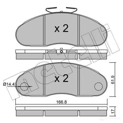 Тормозные колодки дисковые, комплект METELLI 22-0111-2 2 0706 20947 1211915 изображение 0