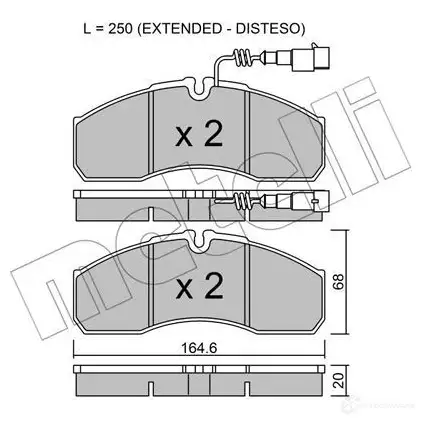 Тормозные колодки дисковые, комплект METELLI G9Z0A5I 1212584 22-0578-7 29 160 изображение 0