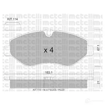 Тормозные колодки дисковые, комплект METELLI 22-0671-2 8032747106631 96 138X 1212706