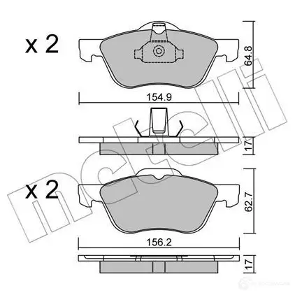 Тормозные колодки дисковые, комплект METELLI 23160 2315 9 22-0489-0 1212447 изображение 0