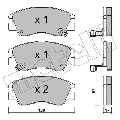 Тормозные колодки дисковые, комплект METELLI 2137 3 22-0115-0 1211919 21374
