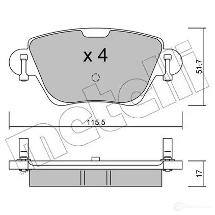 Тормозные колодки дисковые, комплект METELLI 20HS23 2 3557 22-0319-0 1212239 изображение 0