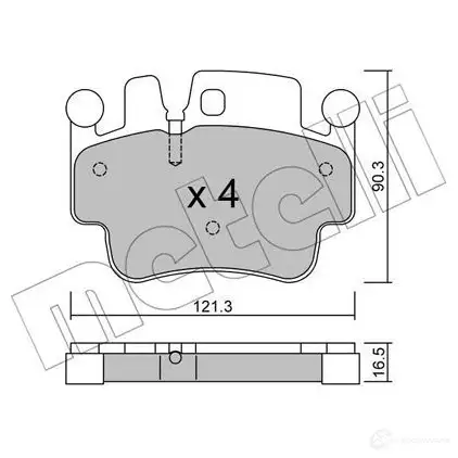 Тормозные колодки дисковые, комплект METELLI 22-0657-0 697XWJ8 1212685 2 3329 изображение 0