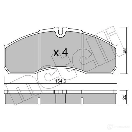 Тормозные колодки дисковые, комплект METELLI M4J0MQY 1212581 29 160 22-0578-3 изображение 0