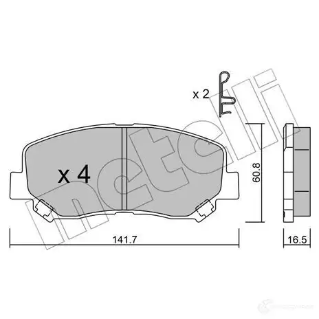 Тормозные колодки дисковые, комплект METELLI 22-0969-0 255 64 1EFI55C 1213069 изображение 0