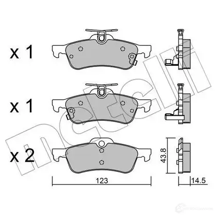 Тормозные колодки дисковые, комплект METELLI 24575 24 574 1212542 22-0556-1