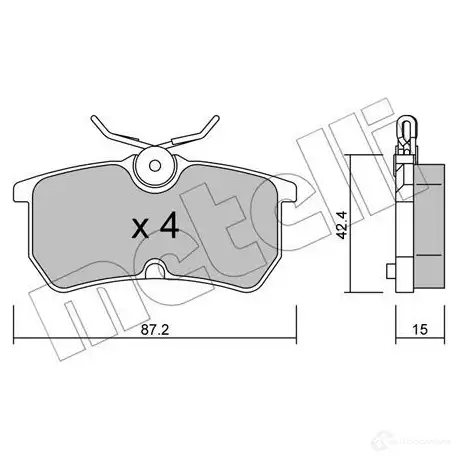 Тормозные колодки дисковые, комплект METELLI P8ZKVFP 22-0317-0 2 3353 1212237 изображение 0