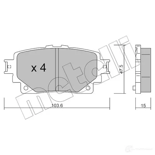 Тормозные колодки дисковые, комплект METELLI 22-1229-0 1437951471 P VOTU1