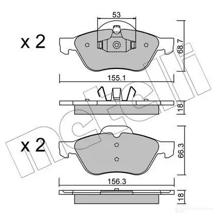 Тормозные колодки дисковые, комплект METELLI 2 3215 22-0335-0 23217 1212269 изображение 0