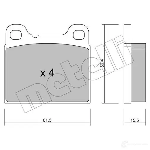 Тормозные колодки дисковые, комплект METELLI 1212053 22-0200-0 V0X4I 20 755