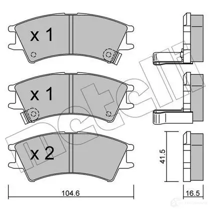 Тормозные колодки дисковые, комплект METELLI 23239 1212312 22-0361-0 2323 8