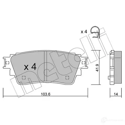 Тормозные колодки дисковые, комплект METELLI 1437951537 AU 6JV 22-1160-0 изображение 0