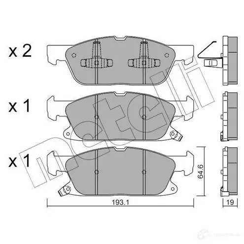 Тормозные колодки дисковые, комплект METELLI 22-1117-0 22243 2224 2 1424834738
