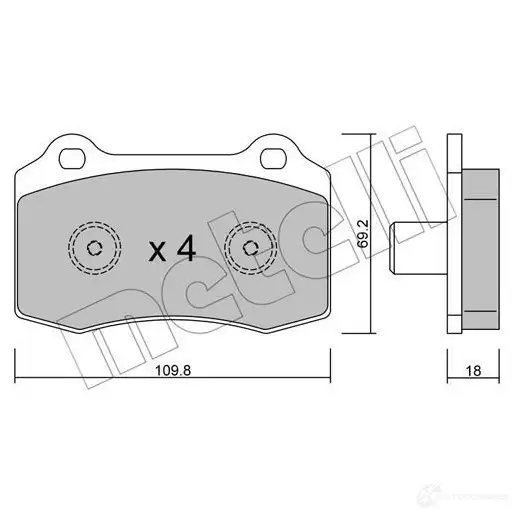 Тормозные колодки дисковые, комплект METELLI 22-0251-5 O WBNH 1212137 8032747079218