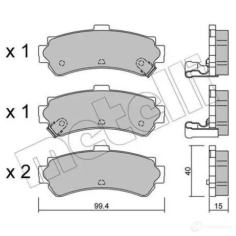 Тормозные колодки дисковые, комплект METELLI 23025 22-0403-0 23 024 1212357