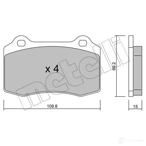 Тормозные колодки дисковые, комплект METELLI 1BW86G 2 1381 1212135 22-0251-2