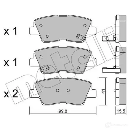 Тормозные колодки дисковые, комплект METELLI 24935 249 34 22-0886-0 1212969