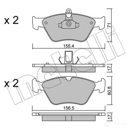 Тормозные колодки дисковые, комплект METELLI 22-0128-0 21 411 1211938 21413