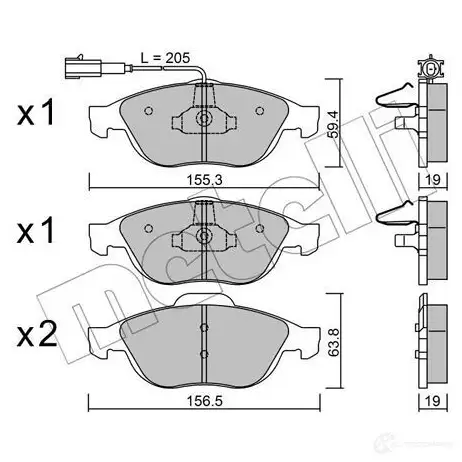 Тормозные колодки дисковые, комплект METELLI 23141 22-0220-1 1212092 231 40 изображение 0