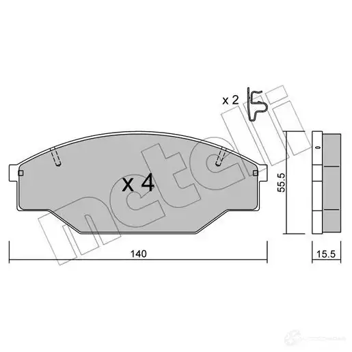 Тормозные колодки дисковые, комплект METELLI 22-0227-0 1212101 R78FFD 21 158