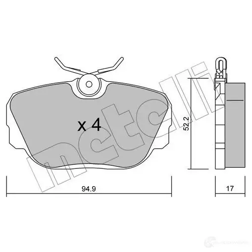 Тормозные колодки дисковые, комплект METELLI 22-0042-0 211 73 69T0Y 1211778