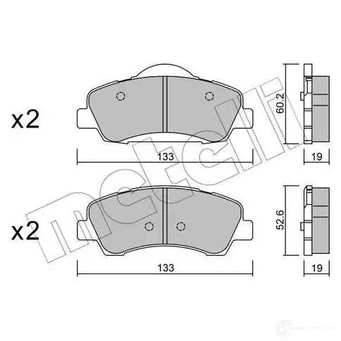 Тормозные колодки дисковые, комплект METELLI 252 50 22-0982-0 1213083 25251 изображение 0