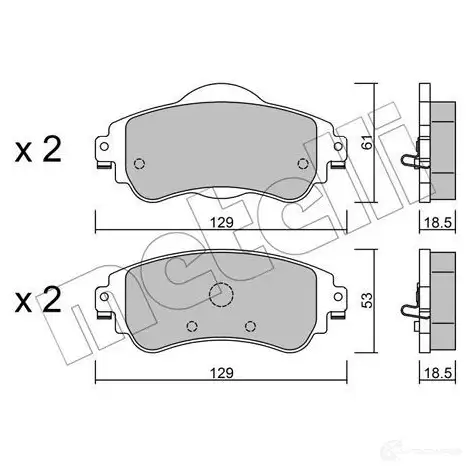 Тормозные колодки дисковые, комплект METELLI 25221 22-0949-0 1213041 25 220 изображение 0