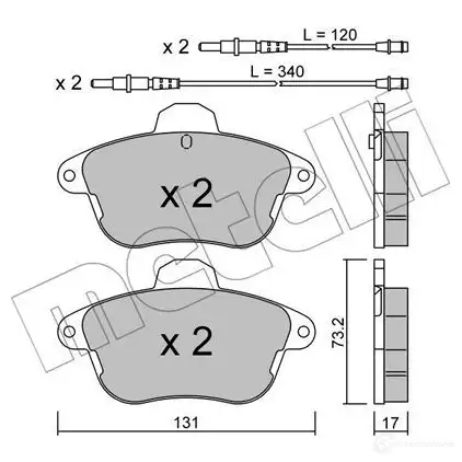 Тормозные колодки дисковые, комплект METELLI 21507 1212030 2 1504 22-0184-1