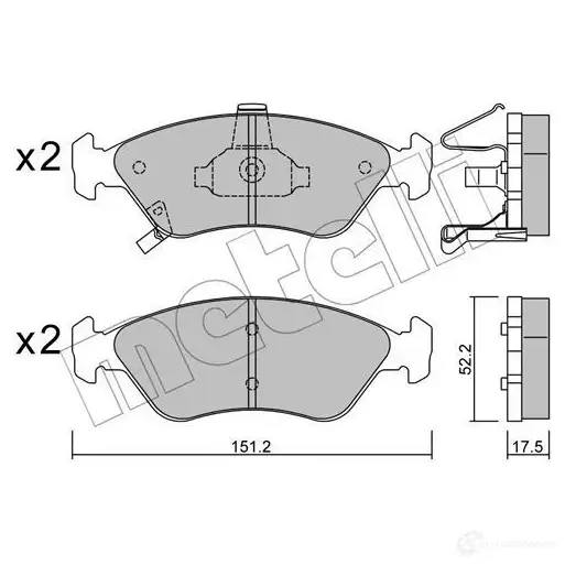 Тормозные колодки дисковые, комплект METELLI 234 50 23451 22-0371-0 1212323