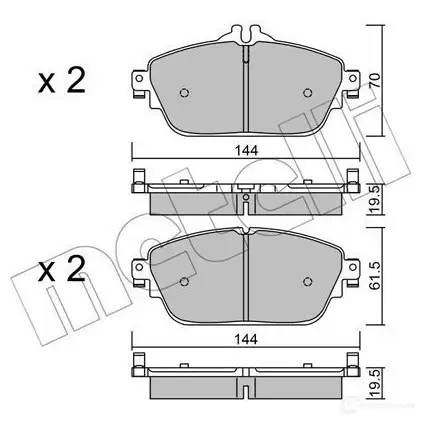 Тормозные колодки дисковые, комплект METELLI 22-1017-0 22032 22 031 1213121