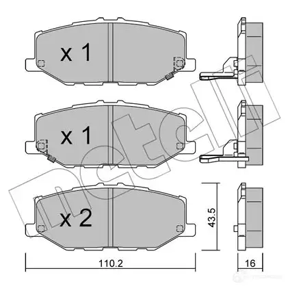 Тормозные колодки дисковые, комплект METELLI ZKB4 VD 1437952158 22-1215-0 изображение 0