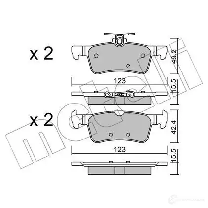 Тормозные колодки дисковые, комплект METELLI 259 68 22-1042-0 25969 1213146