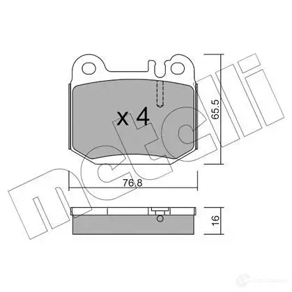 Тормозные колодки дисковые, комплект METELLI 1212559 22-0564-0 2 3157 1J64Q