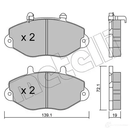 Тормозные колодки дисковые, комплект METELLI 22-0195-1 1212048 LQ03K 2 1469
