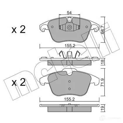 Тормозные колодки дисковые, комплект METELLI UQD WL 8032747249710 22-0675-7 1424834693