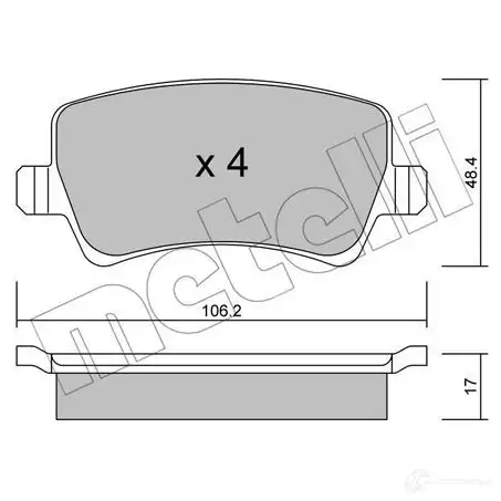 Тормозные колодки дисковые, комплект METELLI 22-0676-0 1212719 T4NM9 2449 6