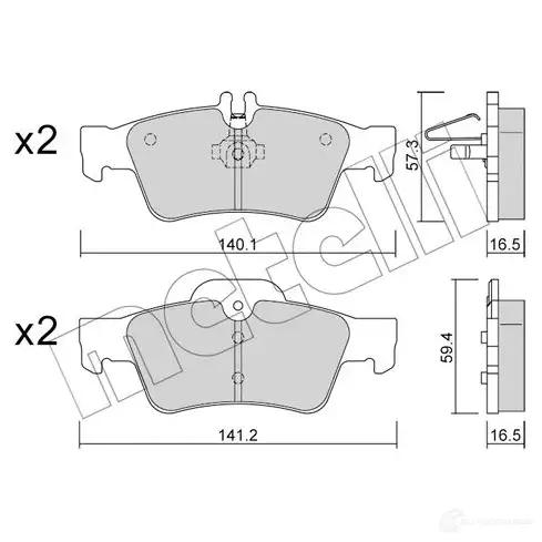 Тормозные колодки дисковые, комплект METELLI 1212563 23335 22-0568-0 233 34