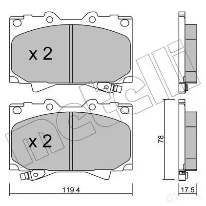 Тормозные колодки дисковые, комплект METELLI 2352 4 22-0452-0 1212408 23525 изображение 0