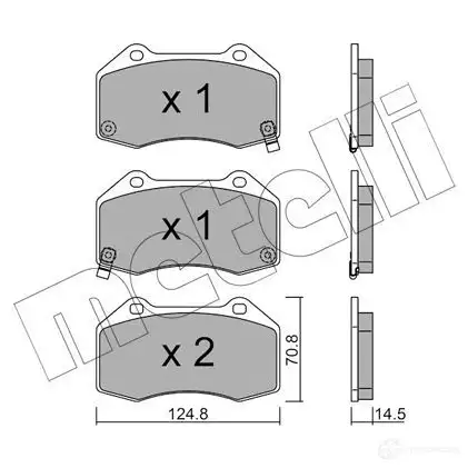 Тормозные колодки дисковые, комплект METELLI LEA CSQ 8032747249635 1424834691 22-0651-3