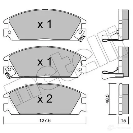 Тормозные колодки дисковые, комплект METELLI 1212116 22-0237-1 20 099 20104 изображение 0