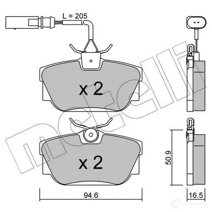 Тормозные колодки дисковые, комплект METELLI 2322 4 22-0346-2 1212292 23446 изображение 0