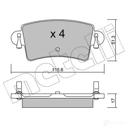 Тормозные колодки дисковые, комплект METELLI 23 669 7CF4Y85 22-0546-0 1212516 изображение 0