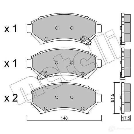 Тормозные колодки дисковые, комплект METELLI 1212742 23 358 22-0696-0 23359