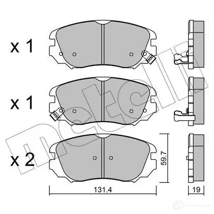 Тормозные колодки дисковые, комплект METELLI 2 4415 1212922 24416 22-0841-0