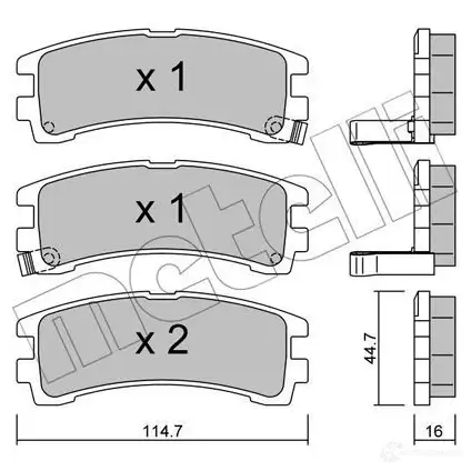 Тормозные колодки дисковые, комплект METELLI LB0XL 9 1212364 8032747621080 22-0408-0 изображение 0