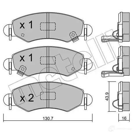 Тормозные колодки дисковые, комплект METELLI 22-0339-1 1212282 23606 236 05